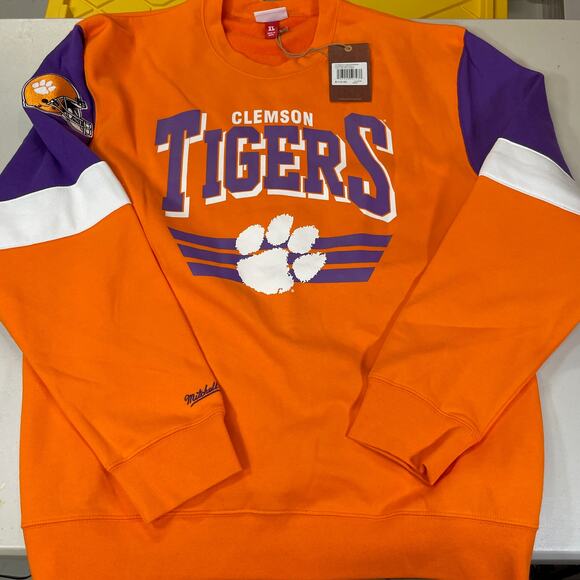 Clemson Tigers Mitchell & Ness Pullover Crewneck Sweatshirt - Picture 1 of 2